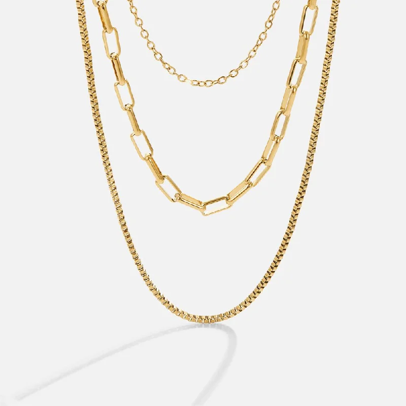 Women’s boho necklaces-Miela Layered Chain Necklace