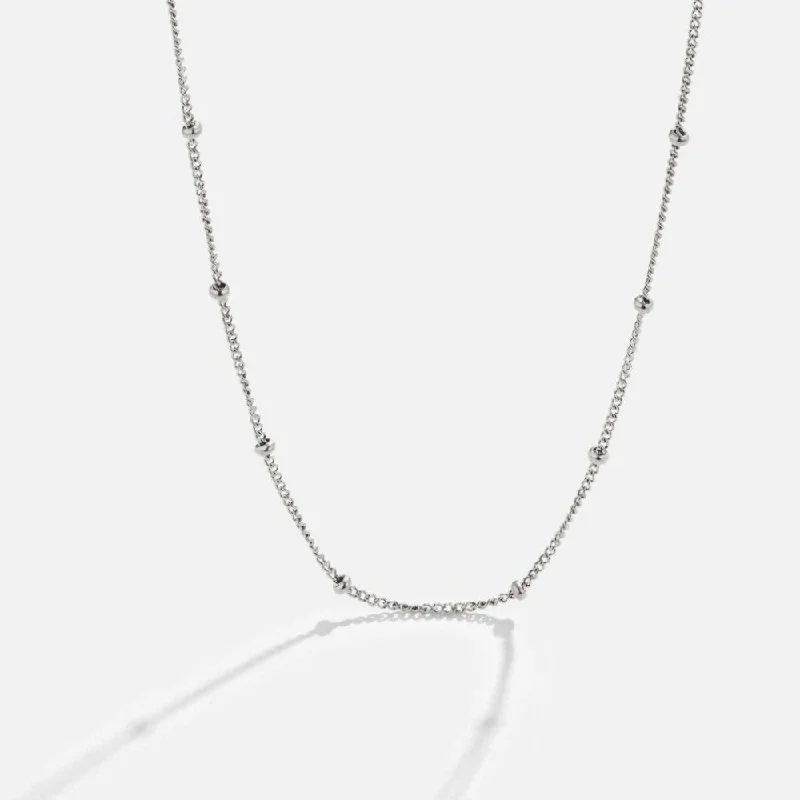 Women’s solitaire pendant necklaces-Niyah Bead Silver Chain Necklace