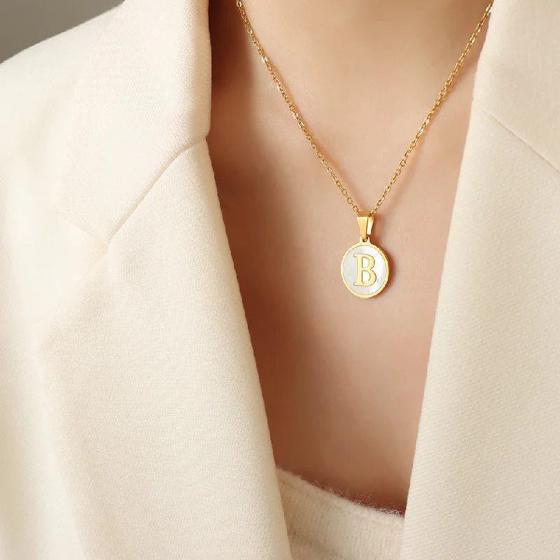 B Letter Gold Necklace-39+5cm