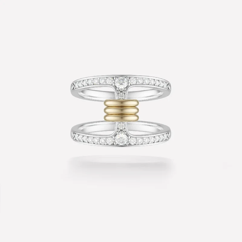 Women’s square-cut rings-Phantom SK Pavé