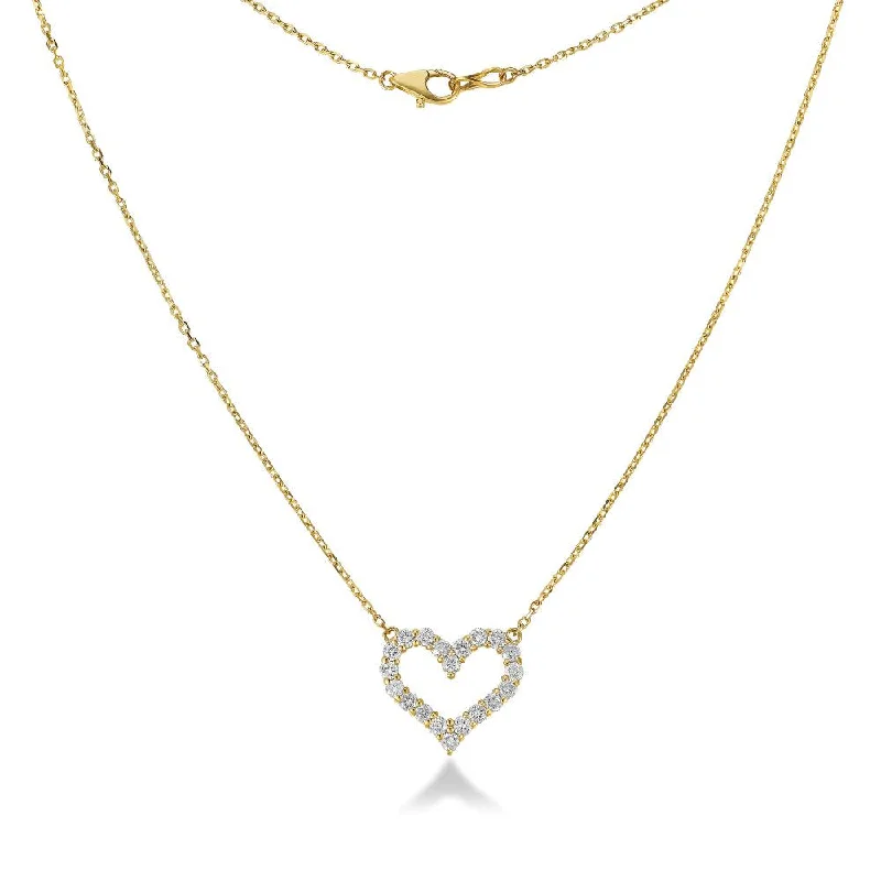 Women’s vintage necklaces-Diamond Heart Necklace (1.00 ct.) in 14K Gold