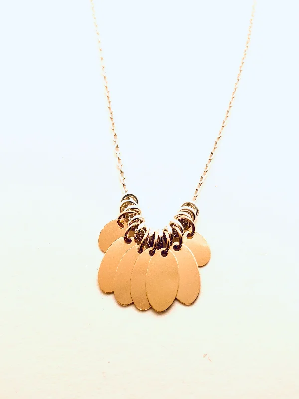 Women’s rose gold chain necklaces-Multipetal Necklace, Sterling Silver and Gold filled