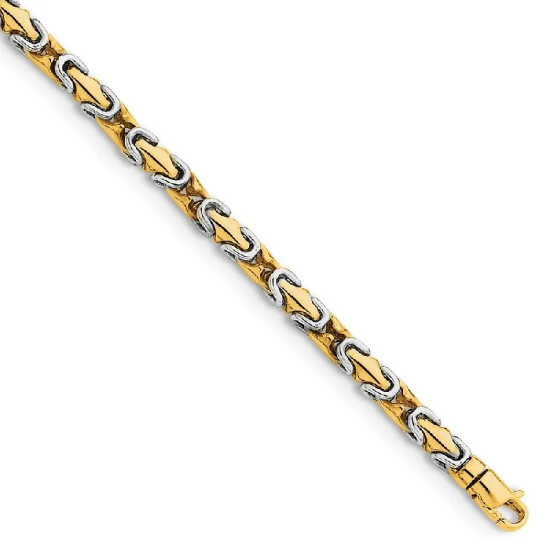 Women’s layered bracelets-14k Two-tone 4.2mm Hand-polished Fancy Link Bracelet, 7"