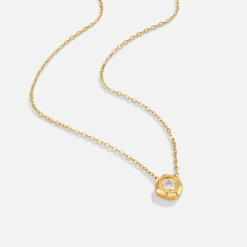 Women’s wide band necklaces-Gia Crystal & Gold Necklace