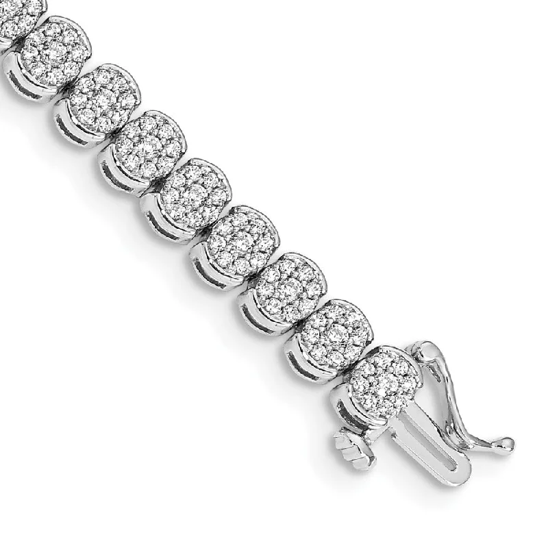 Women’s designer bracelets-14k White Gold Diamond Bracelet-WBC-BM4662-300-WA