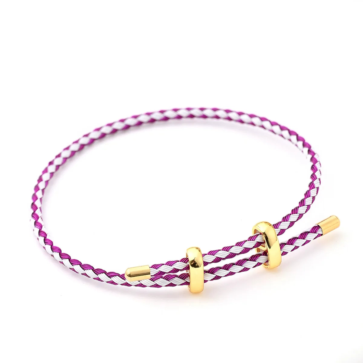 8-Word Buckle Purplish Red & White Steel Wire Carrying Strap (Gold)