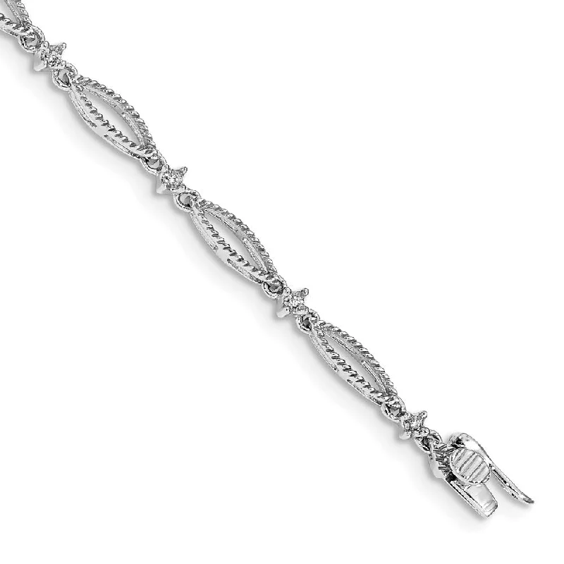 Women’s crystal bracelets-14k White Gold Diamond Bracelet-WBC-BM4598-005-WA