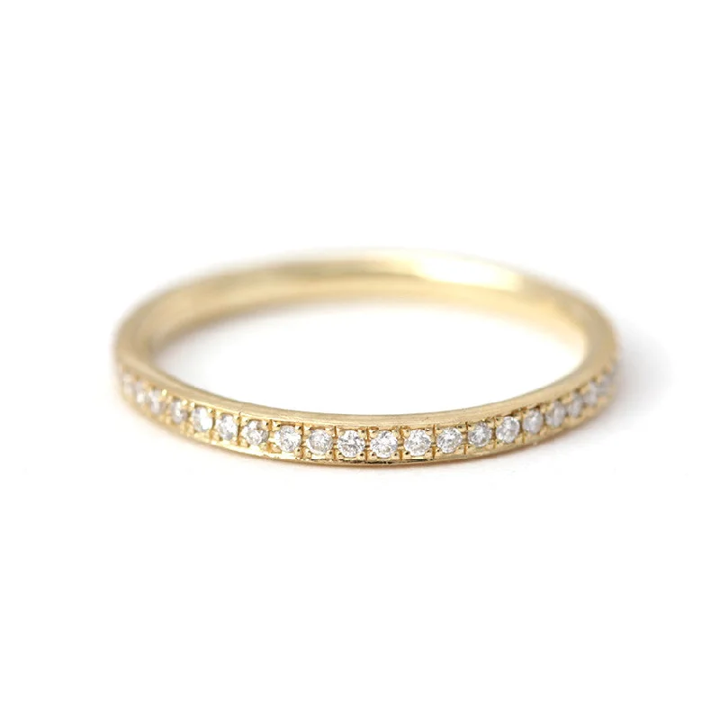 Women’s chunky rings-Classic Diamond Eternity Ring - Micro Pave Diamond Ring