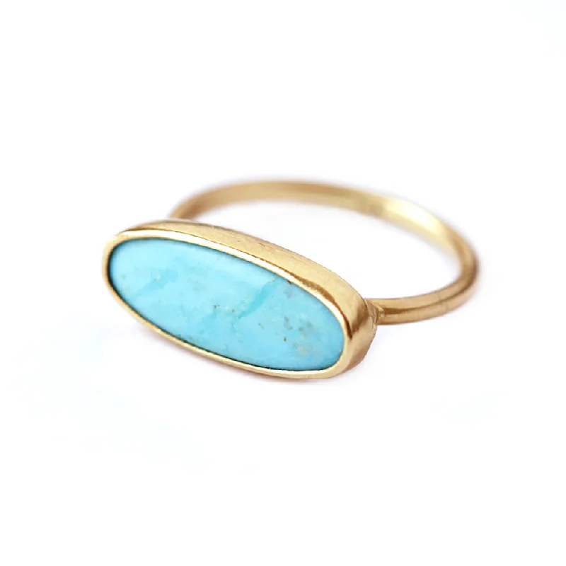 Women’s statement pearl rings-Turquoise Gold Band