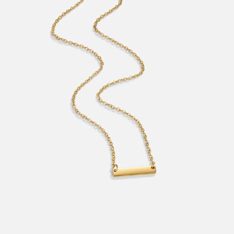 Women’s heirloom necklaces-Rina Gold Bar Necklace