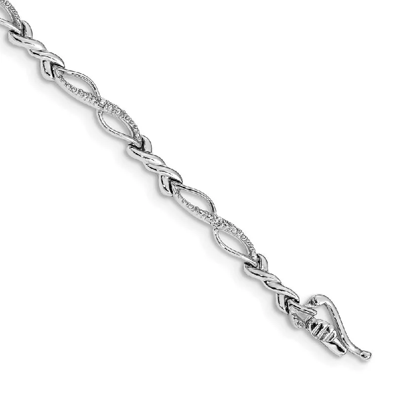 Women’s birthstone bracelets-14k White Gold Diamond Bracelet-WBC-BM4610-005-WA