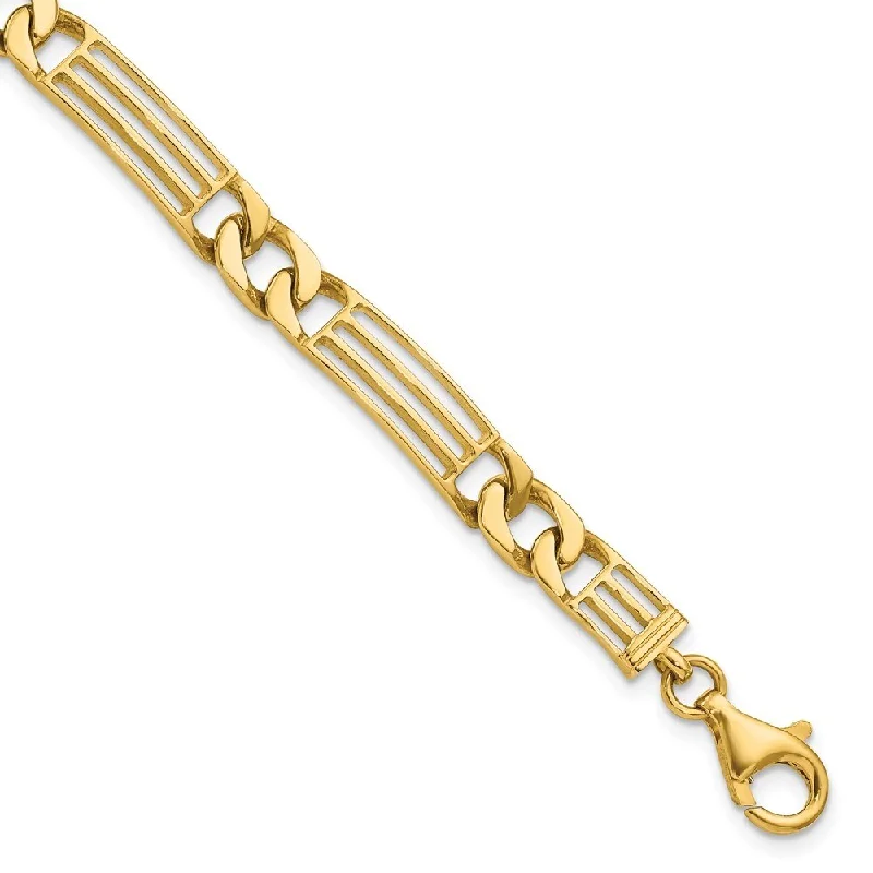 Women’s infinity bangles-14k Yellow Gold 7mm Polished Link Bracelet, 8.5"