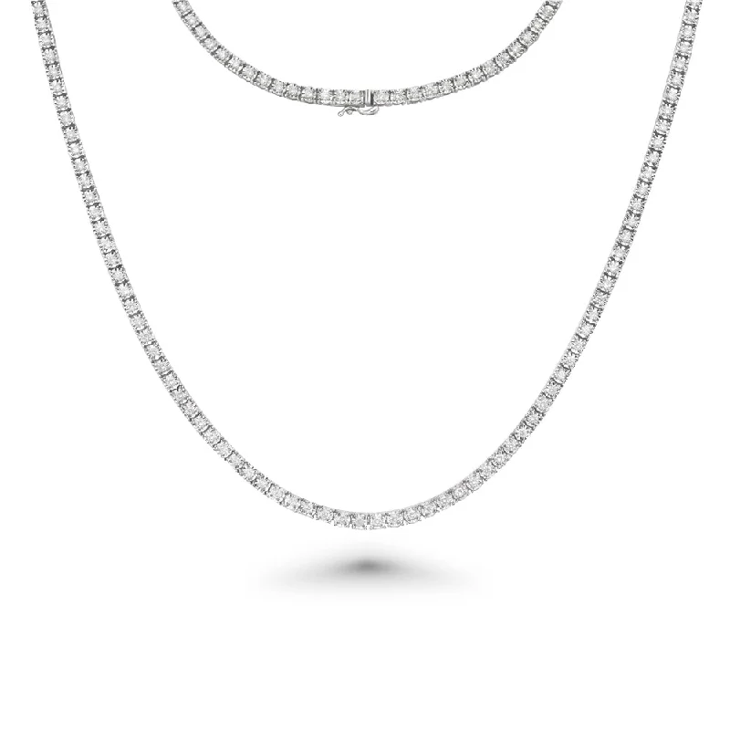 Women’s classic diamond necklaces-Diamond Tennis Necklace (4.00 ct.) 2 mm Illusion Setting in 14K Gold