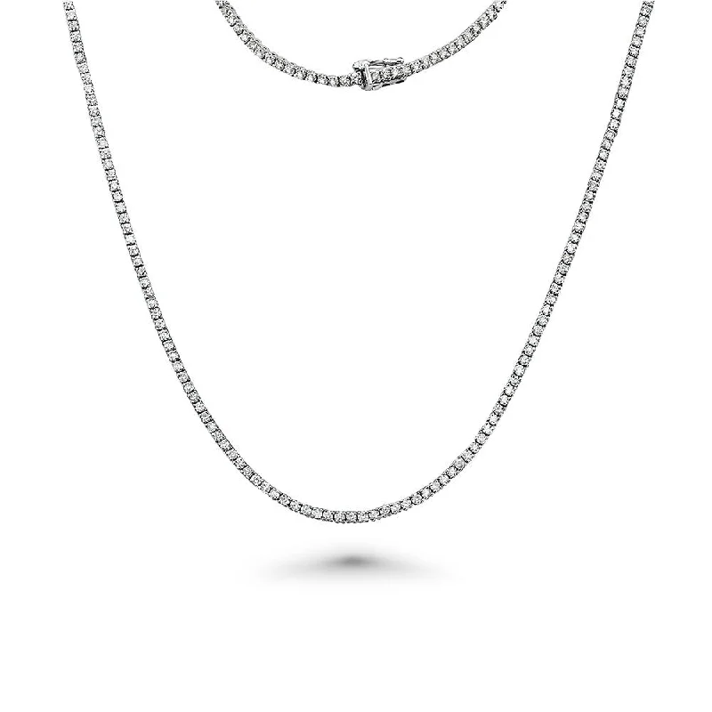 Women’s designer necklaces-Diamond Tennis Necklace (10.30 ct.) 2.7 mm 4-Prongs Setting in 14K Gold