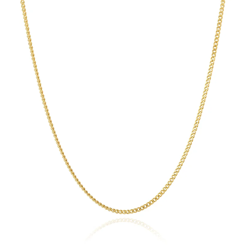 Women’s fashion necklaces-2.3mm Curb Chain (Gold)