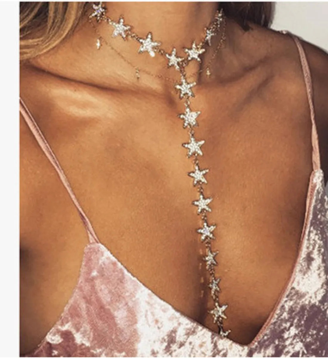 Women’s statement crystal necklaces-Star Alloy Inlay Artificial Diamond Women's Pendant Necklace