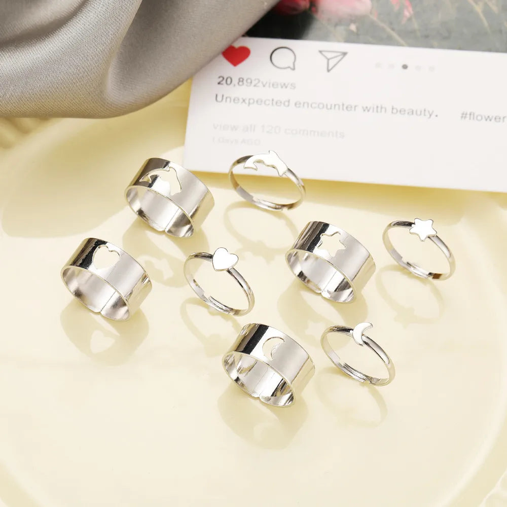 Women’s matching rings sets-Fashion Heart Alloy Plating No Inlaid Couple