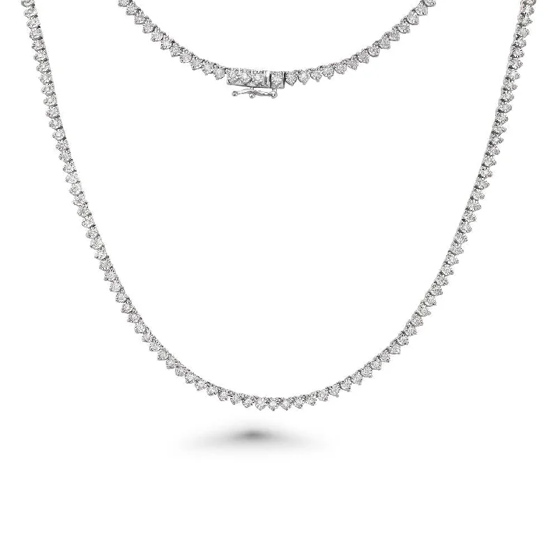 Women’s classic gold necklaces-Diamond Tennis Necklace (2.10 ct.) 3-Prongs Illusion Setting in 14K Gold