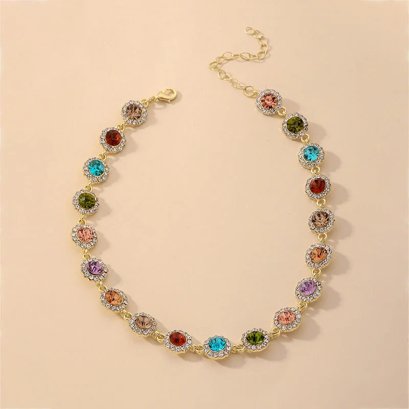 Color Rhinestone Necklace