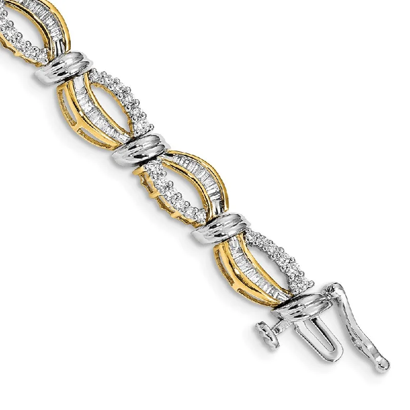 Women’s luxury gold bracelets-14k Two-tone Diamond Bracelet-WBC-BM4640-200-YWA