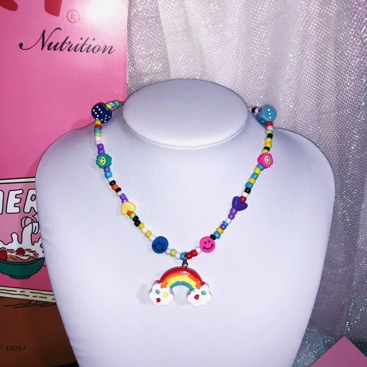 Rainbow Beaded Necklace