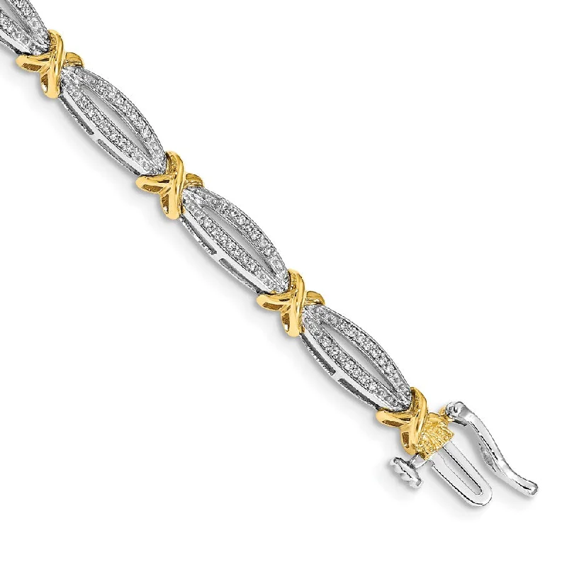 Women’s chic bangles-14k Two-tone Gold Diamond Bracelet-WBC-BM4620-050-WYA