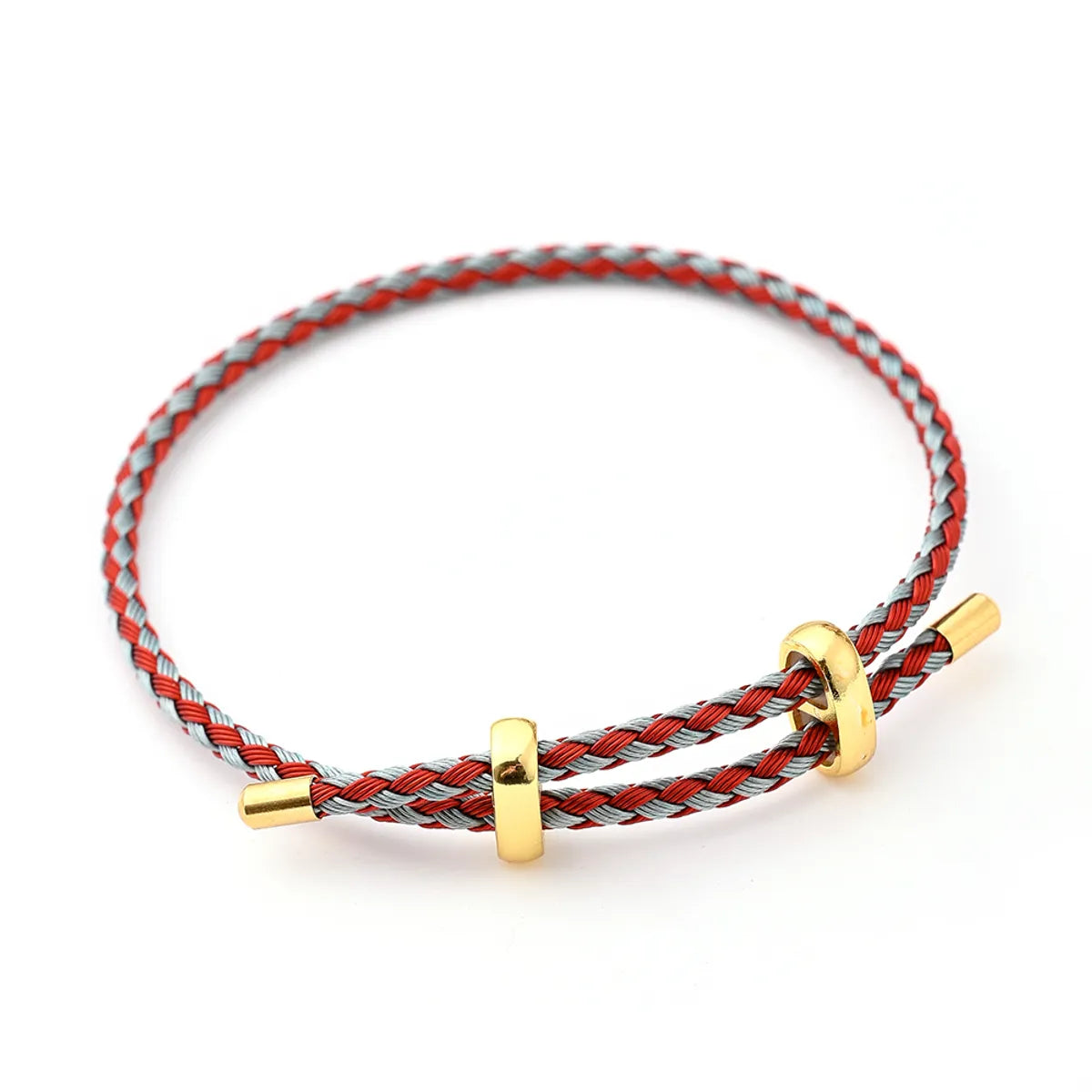 8-Word Buckle Gray & Red Steel Wire Carrying Strap (Gold)