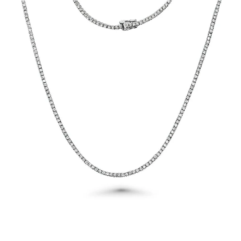 Women’s chic necklaces-Diamond Tennis Necklace (7.50 ct.) 2.2 mm 4-Prongs Setting in 14K Gold