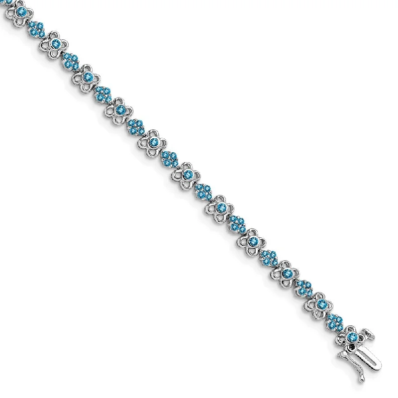 Women’s infinity bangles-14k White Gold Blue Topaz Bracelet-WBC-BM7146-BT-W