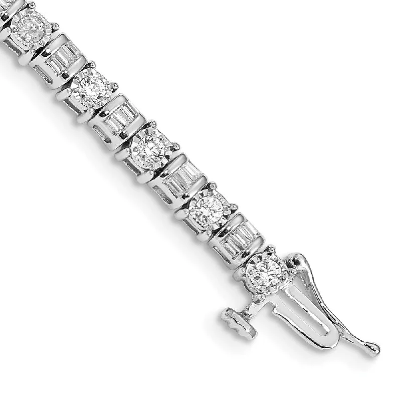 Women’s animal print bracelets-14k White Gold Diamond Bracelet-WBC-BM4668-200-WA