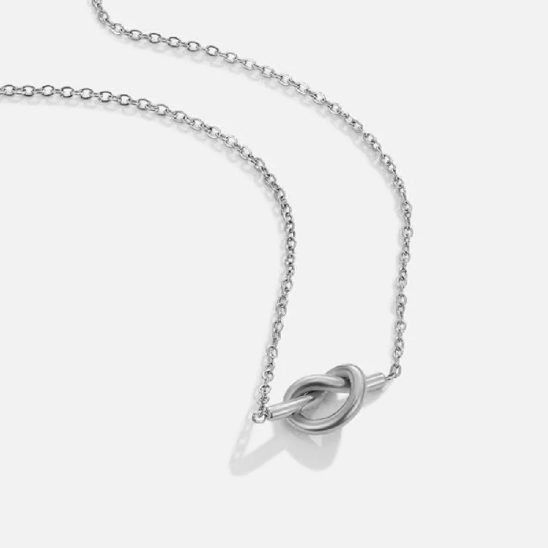 Women’s dainty necklaces-Adela Knot Silver Necklace