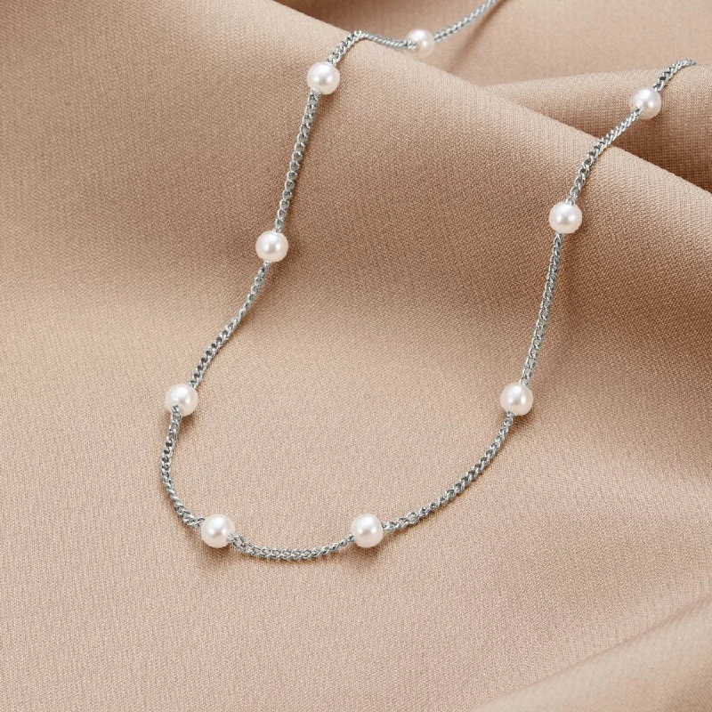 Women’s sophisticated necklaces-Nura Pearl 18K Silver Necklace