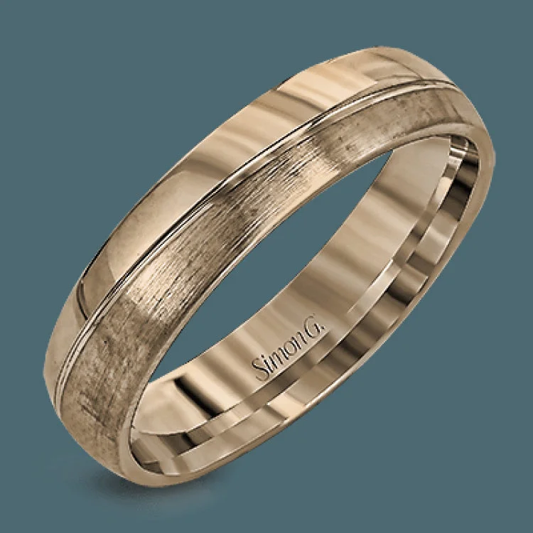 Women’s diamond eternity bands-Reflecting a modern design, this two-tone men's wedding band features a sleek ribbon of white gold surrounded by two columns of brushed rose and white gold.