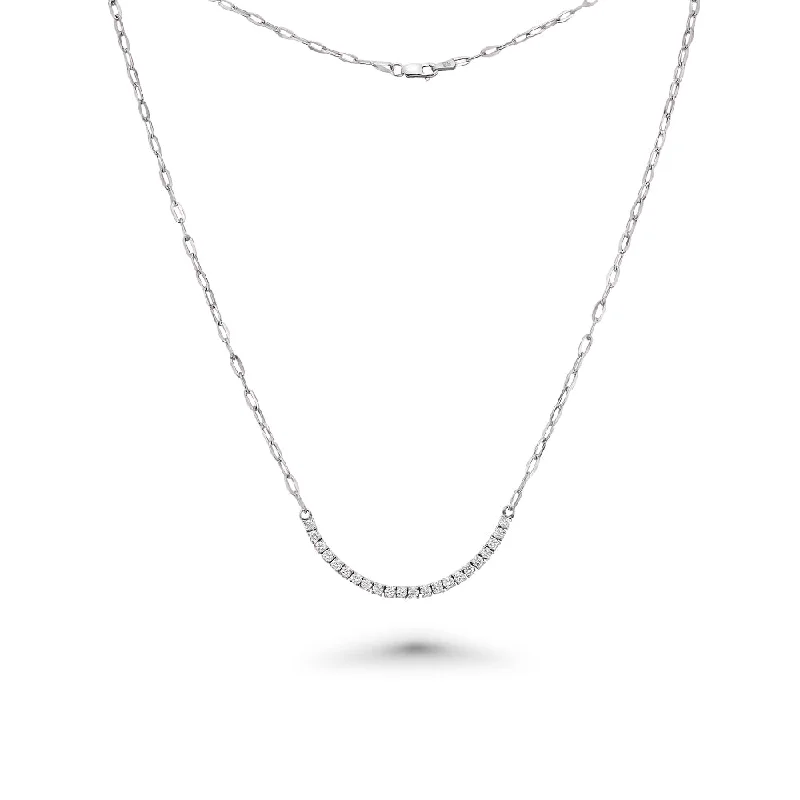 Women’s birthstone necklaces-Paper Clip Chain Diamond Necklace (0.70 ct.) in 14K Gold