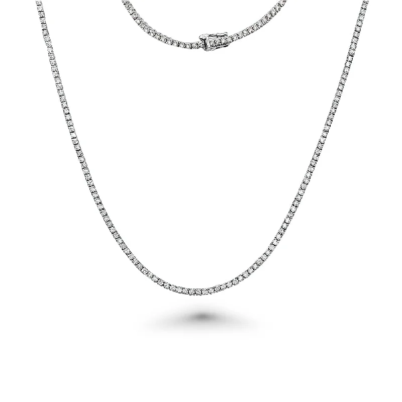 Women’s personalized necklaces-Showroom Collection Diamond Tennis Necklace (9.00 ct.) 2.5 mm 4-Prongs Setting in 14K Gold