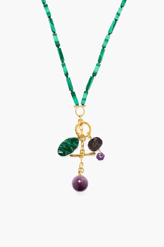 Women’s personalized necklaces-Alexandria Necklace Malachite Mix