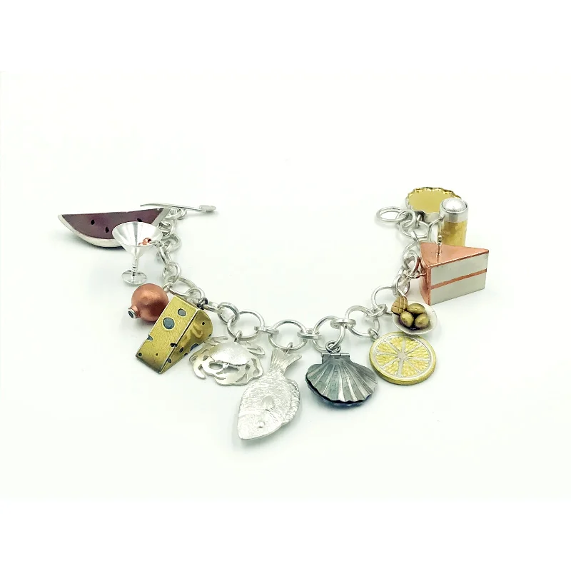 Women’s thin bangles-Wearable Feast Charm Bracelet