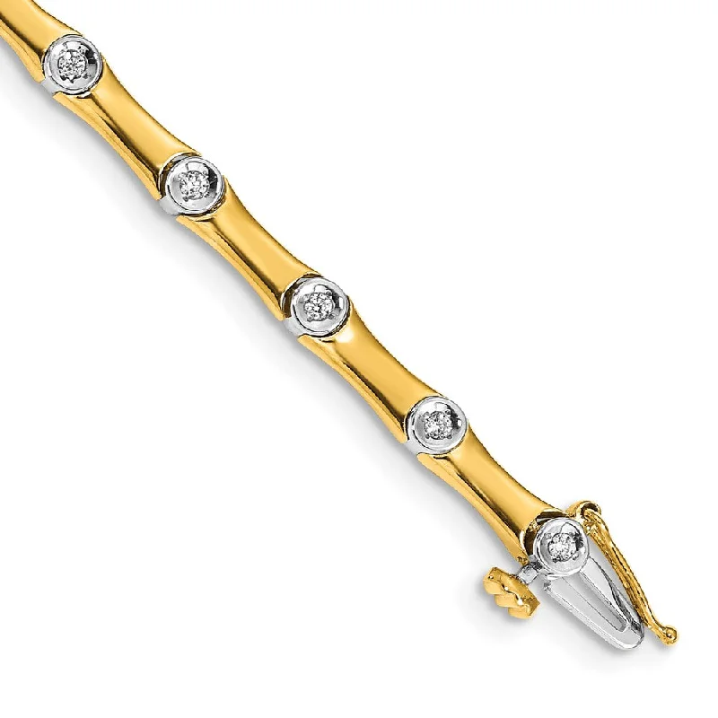 Women’s chain bracelets-14k Two-tone Diamond Bracelet-WBC-BM4614-025-YWA