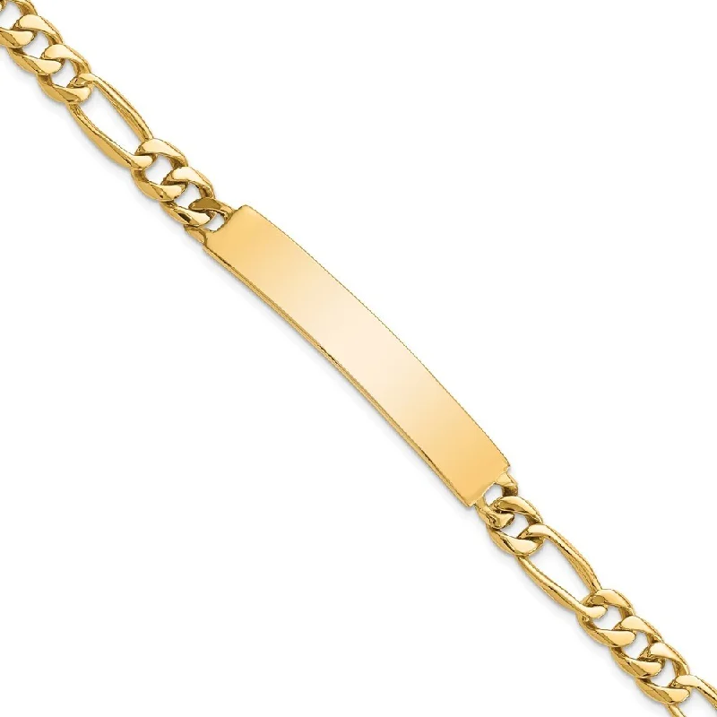 Women’s crystal bracelets-14k Yellow Gold Figaro ID Bracelet, 8"