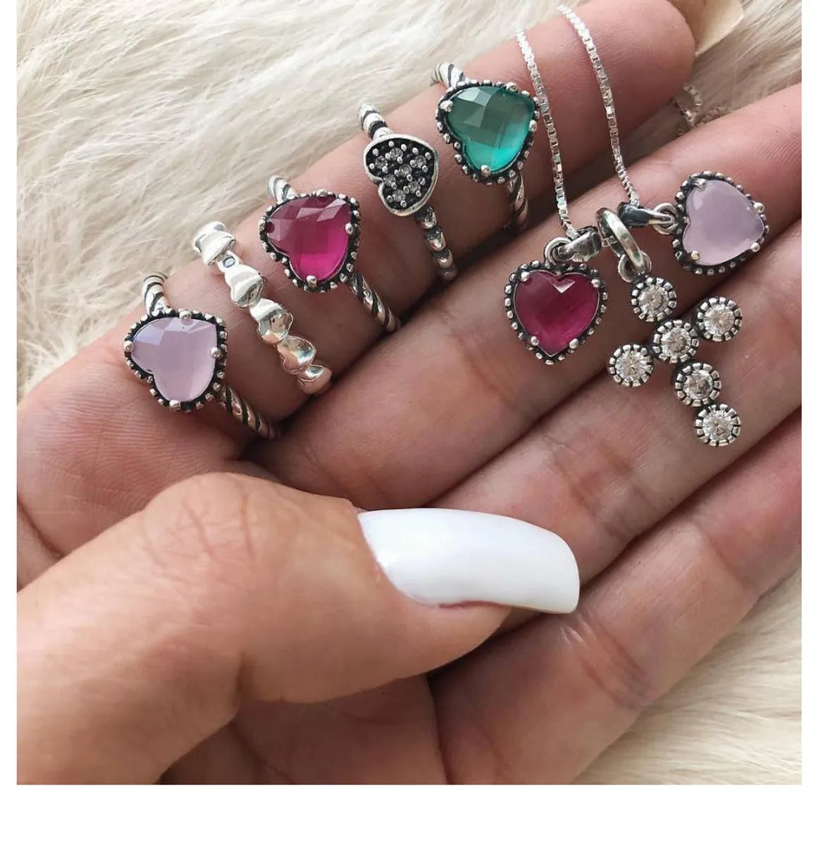 Women’s multi-stone rings-Fashion Geometric Alloy Plating Artificial Gemstones Women's