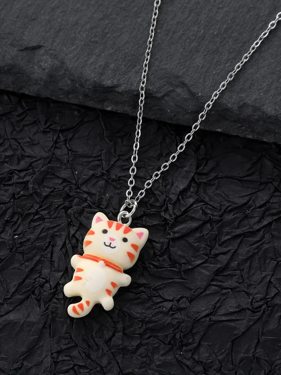 Women’s wedding necklaces-Resin Cute Cat Pendant Necklace