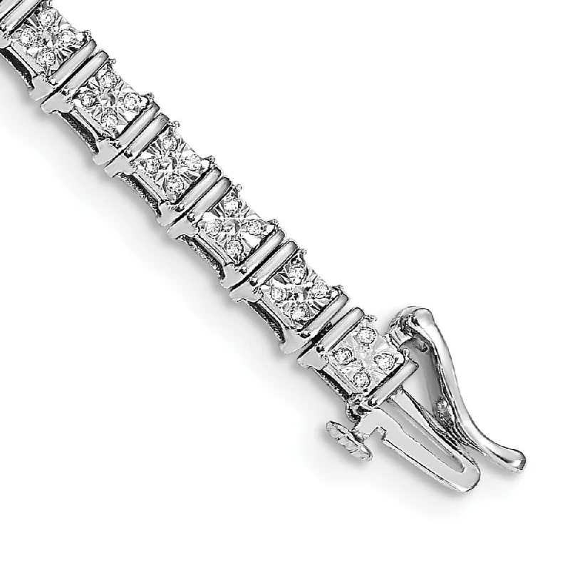 Women’s contemporary bracelets-14k White Gold Diamond Bracelet-WBC-BM4666-050-WA