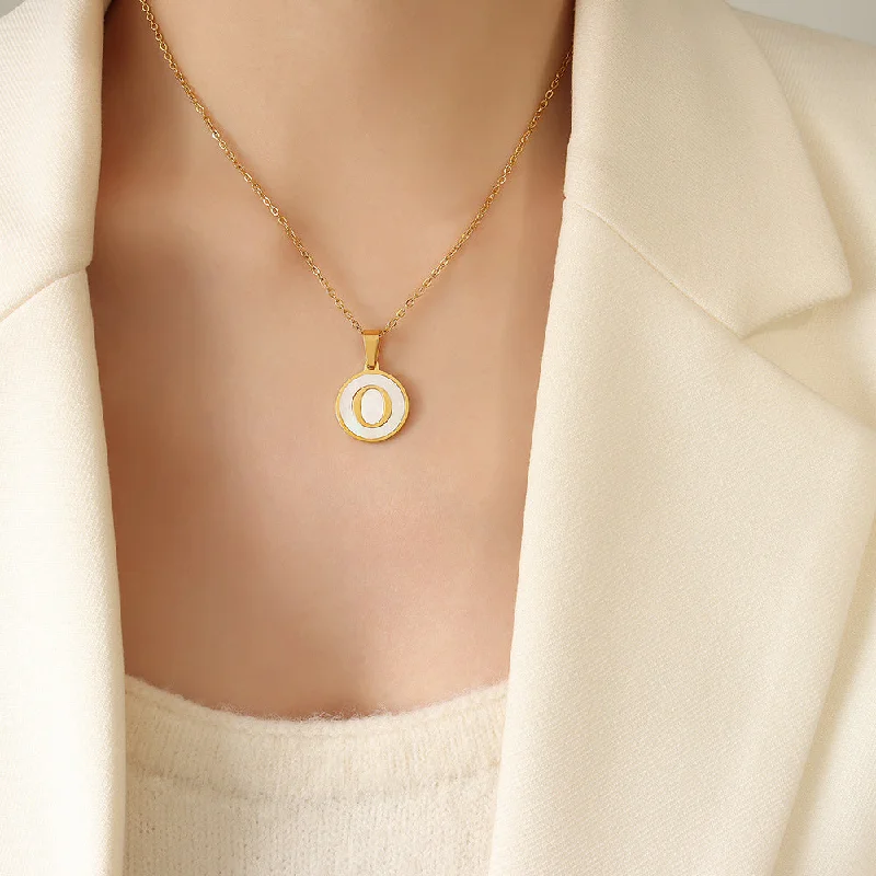 O Letter Gold Necklace-39+5cm