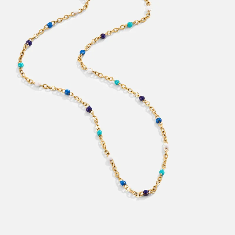 Women’s designer necklaces-Dreamy Blue Bead Necklace