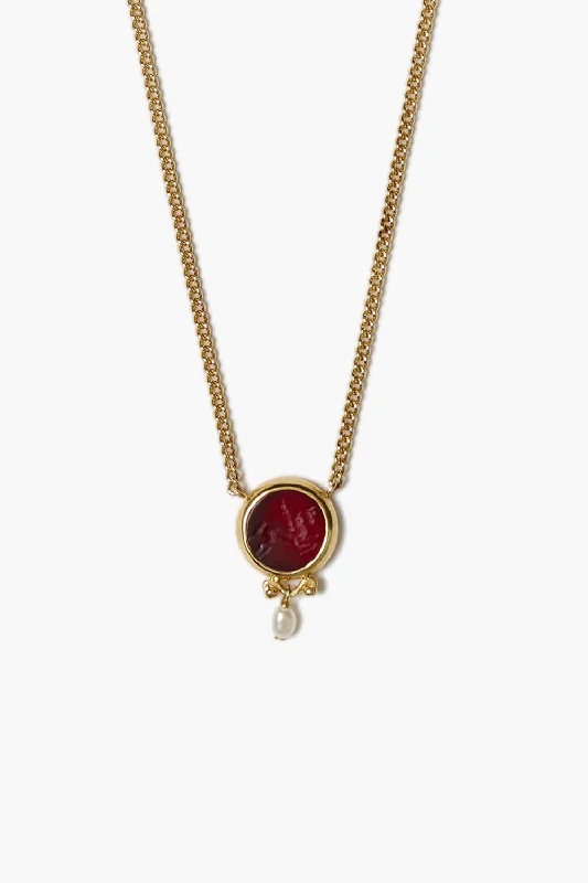 Women’s boho necklaces-Pegasus Intaglio Necklace Carnelian