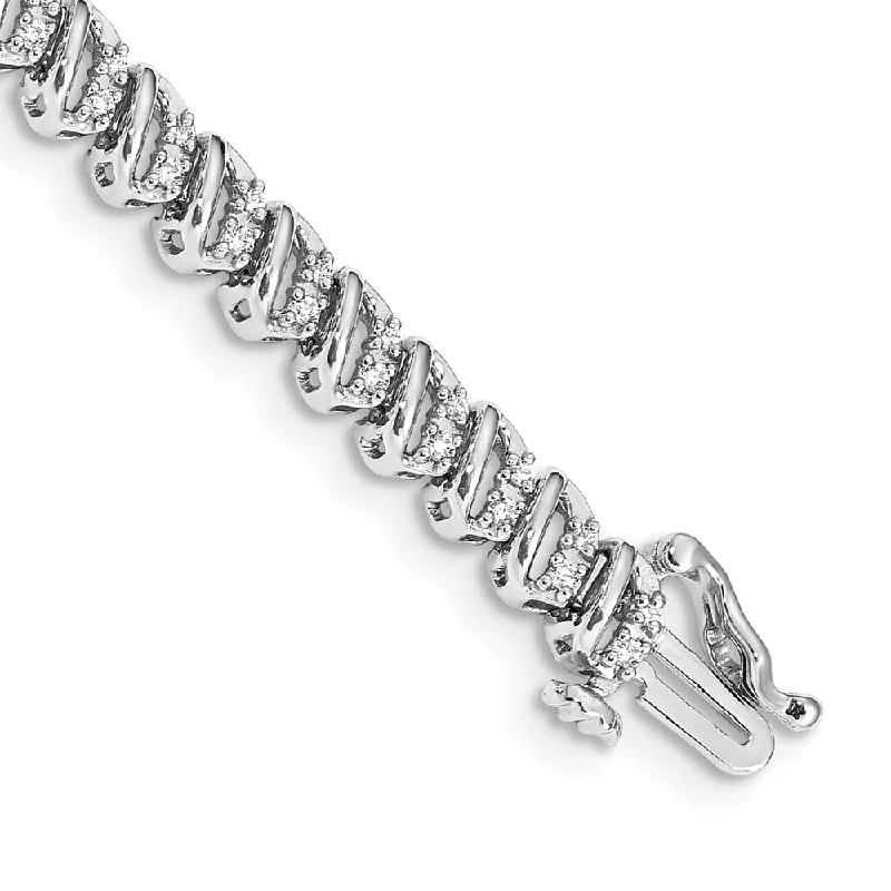 Women’s thick bangles-14k White Gold Diamond Bracelet-WBC-BM4632-050-WA