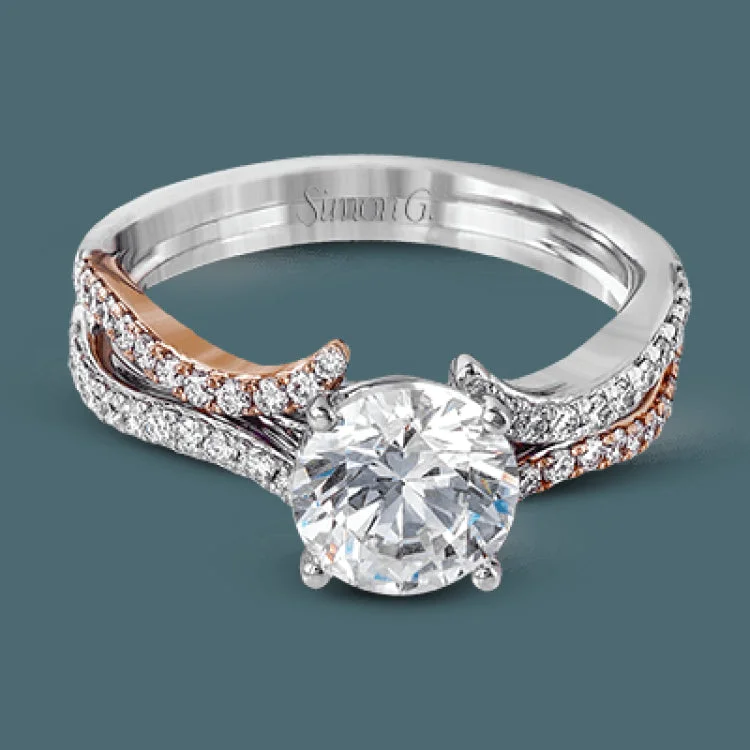 Women’s affordable engagement rings-Beautiful curves lines make this engagement setting one of the kind. A stunning .41 ctw of white diamonds sparkle on this ring.