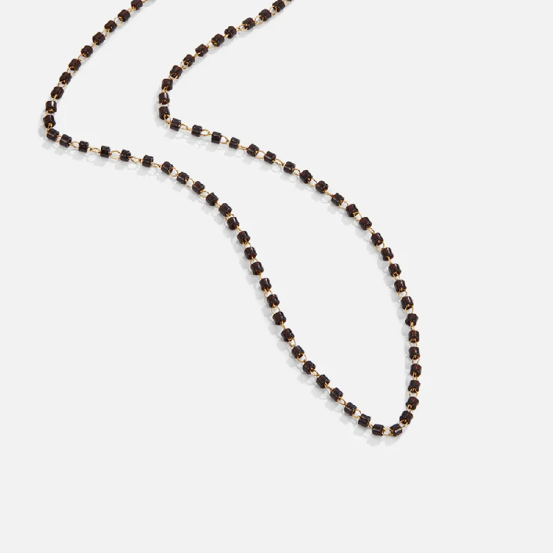 Women’s geometric necklaces-Maisie Black Bead Necklace