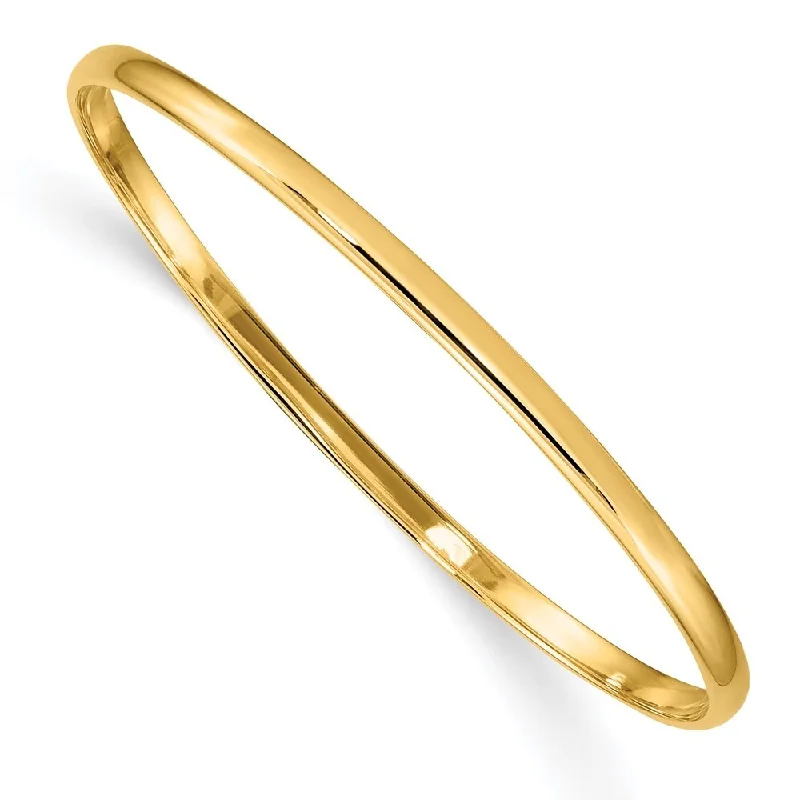 Women’s vintage bangles-14k Yellow Gold 2.5mm Slip-on Baby Bangle Bracelet Bracelet, 5.5"