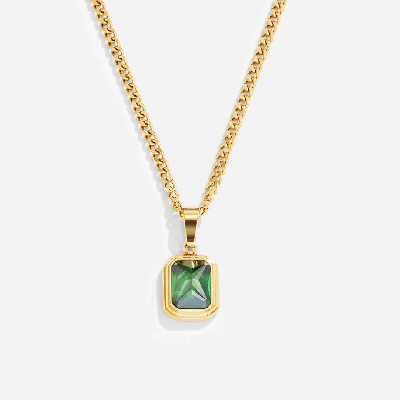 Women’s pendant necklaces-Monet Green Crystal Pendant Necklace